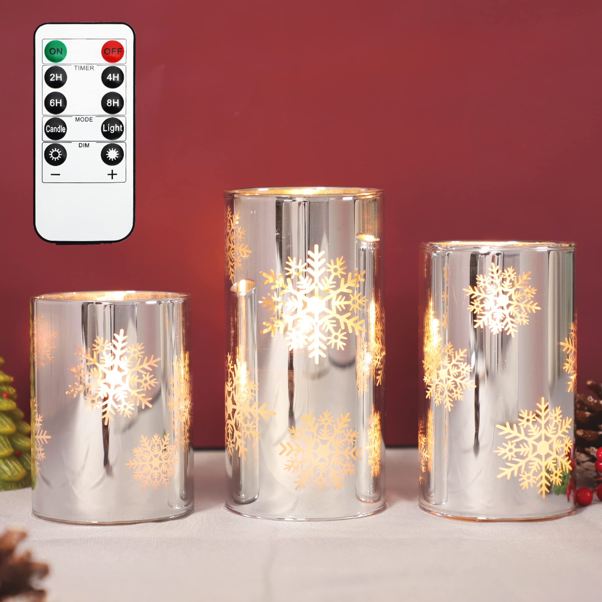 magma キャンドルライト Amazon.com: GORGE MOMENT Flameless Candles with Remote, Christmas